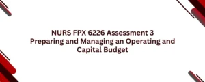 NURS FPX 6226 Assessment 3 Preparing and Managing an Operating and Capital Budget
